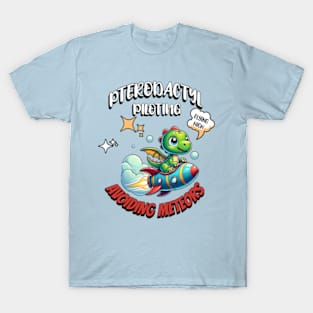 Pterodactyl Piloting:  Flying High Avoiding Meteors T-Shirt